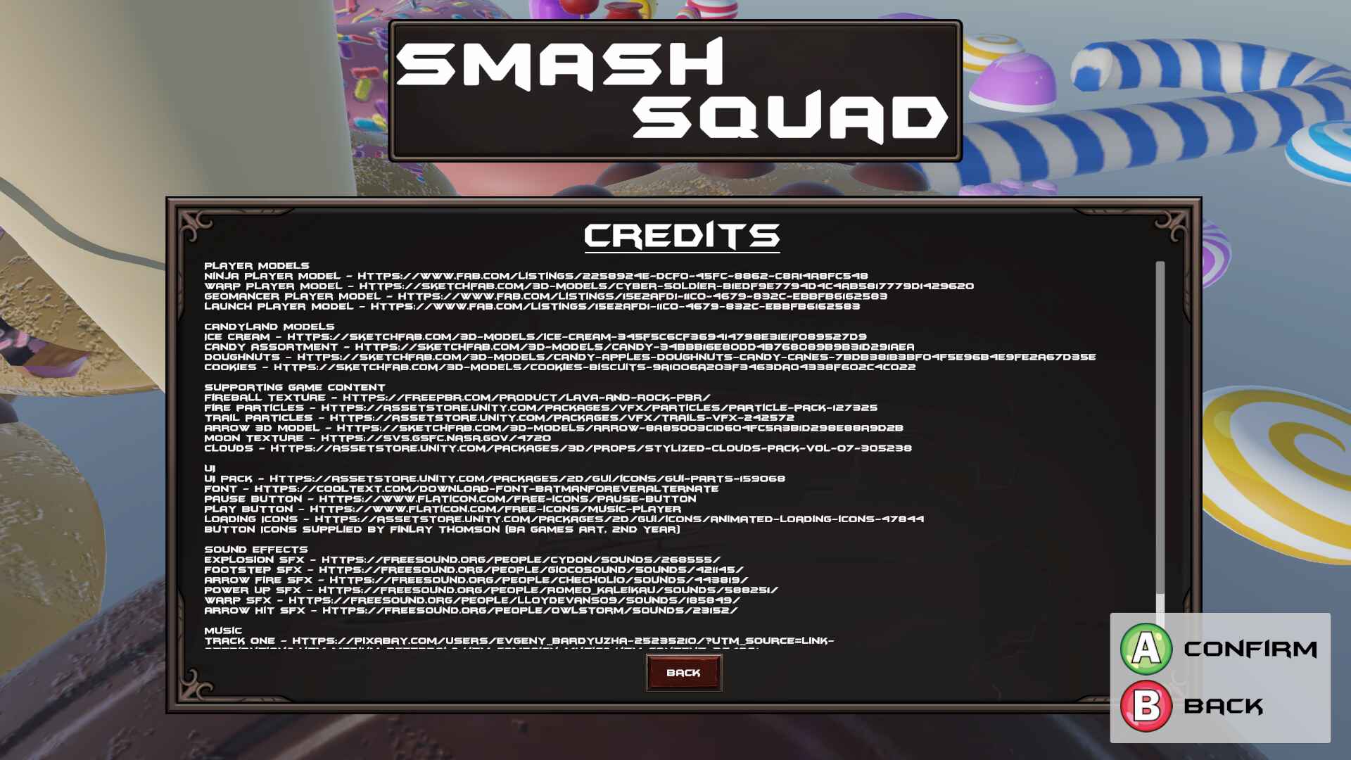 Credits Menu